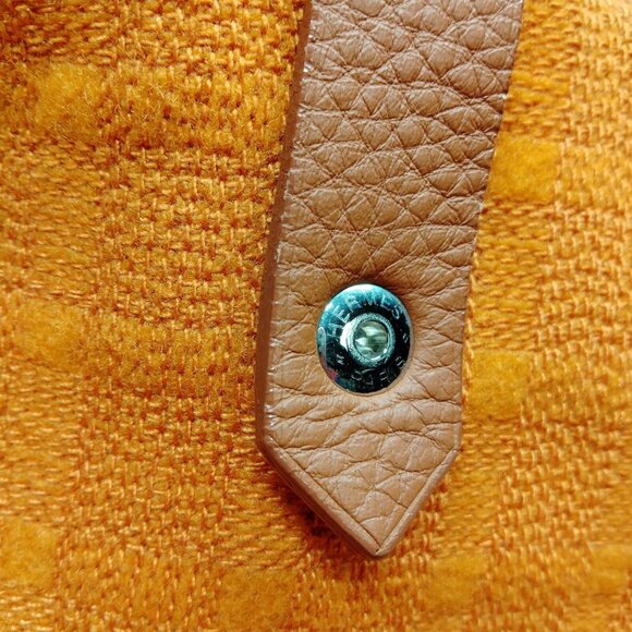 $1395 Authentic HERMES Unisex Orange Wool Leather Shoulder Tote Handbag - Picture 4 of 12